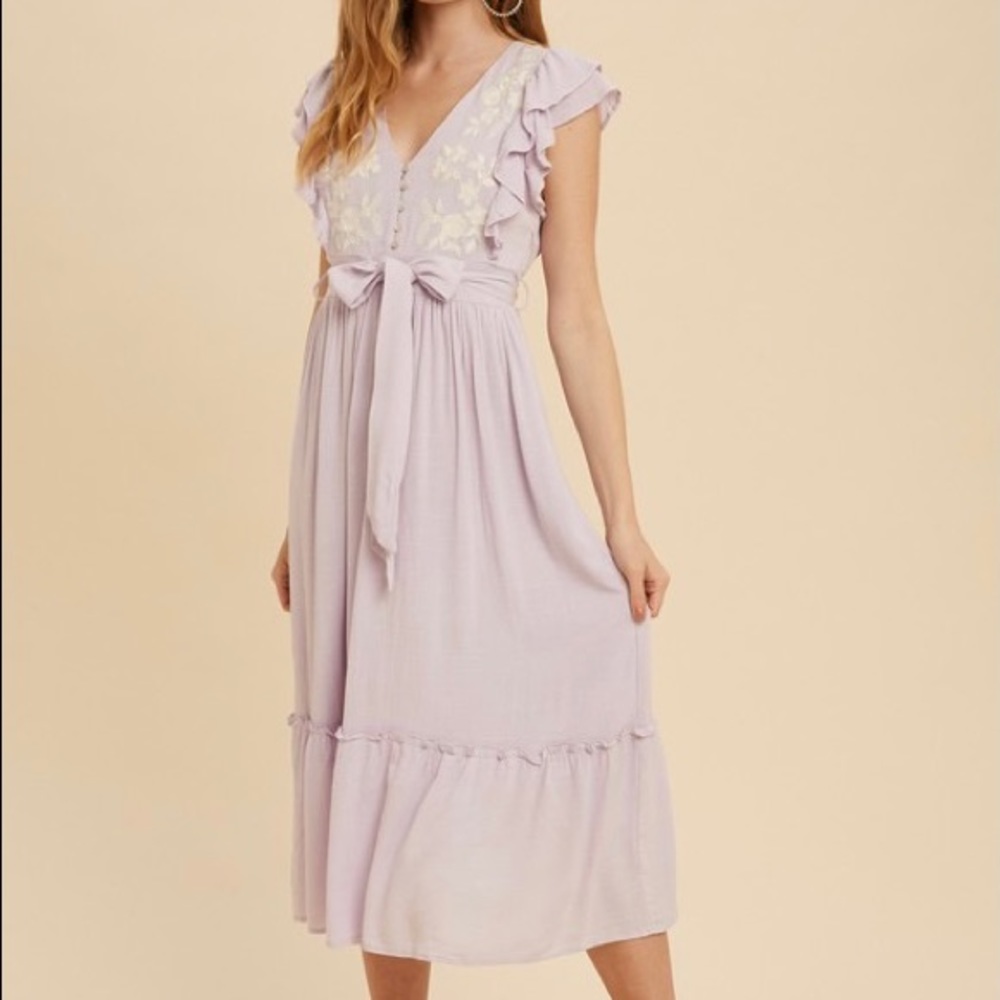 In Loom embroidered light purple dress
